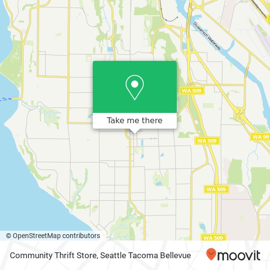 Mapa de Community Thrift Store, 9828 15th Ave SW Seattle, WA 98106