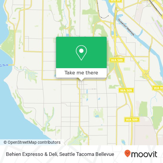 Mapa de Behien Expresso & Deli, 9615 15th Ave SW Seattle, WA 98106