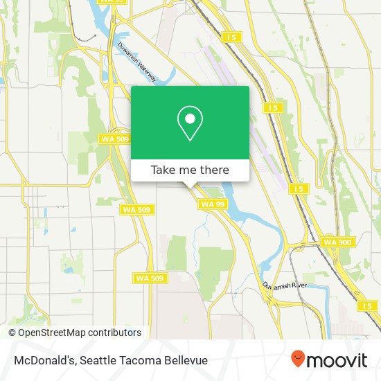 Mapa de McDonald's, 9610 Des Moines Memorial Dr Seattle, WA 98108