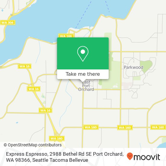 Mapa de Express Espresso, 2988 Bethel Rd SE Port Orchard, WA 98366