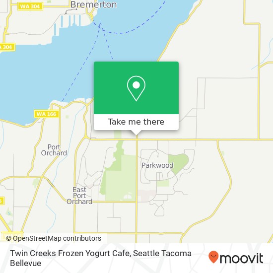 Mapa de Twin Creeks Frozen Yogurt Cafe, 1472 Olney Ave SE Port Orchard, WA 98366