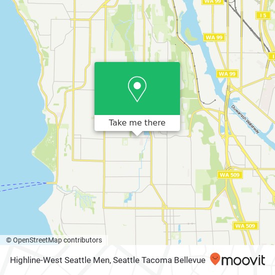 Mapa de Highline-West Seattle Men, 2450 SW Holden St Seattle, WA 98106