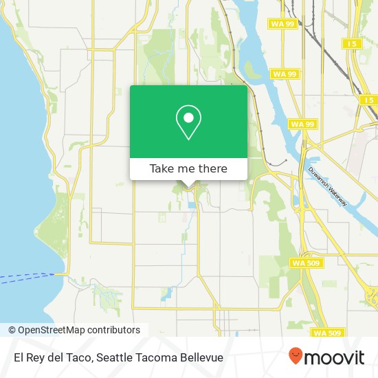 Mapa de El Rey del Taco, 7184 Sylvan Way SW Seattle, WA 98106