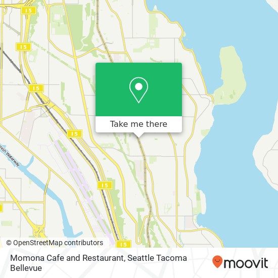 Mapa de Momona Cafe and Restaurant, 6754 Martin Luther King Jr Way S Seattle, WA 98118