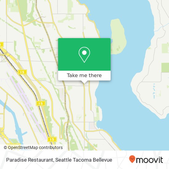 Mapa de Paradise Restaurant, 7250 Rainier Ave S Seattle, WA 98118