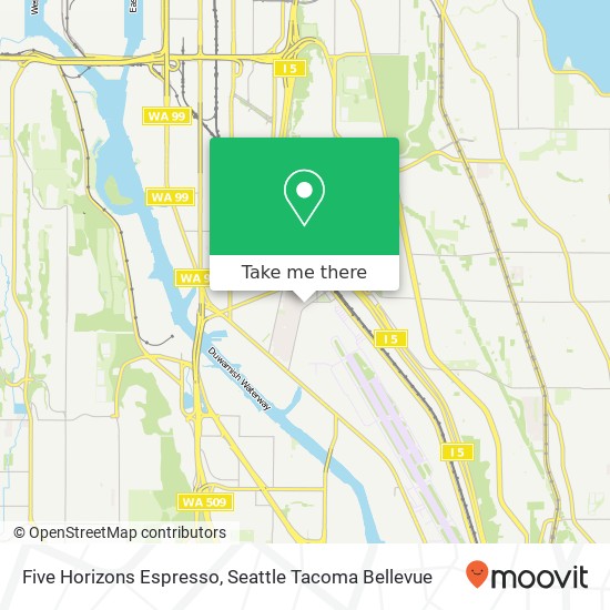 Mapa de Five Horizons Espresso, 1132 S Albro Pl Seattle, WA 98108