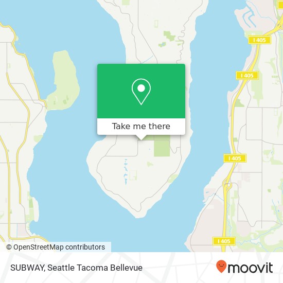 Mapa de SUBWAY, 8415 SE 68th St Mercer Island, WA 98040