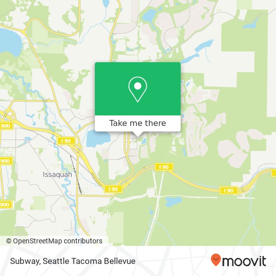 Mapa de Subway, 1012 Park Dr NE Issaquah, WA 98029