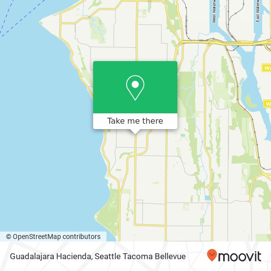 Mapa de Guadalajara Hacienda, 5923 California Ave SW Seattle, WA 98136