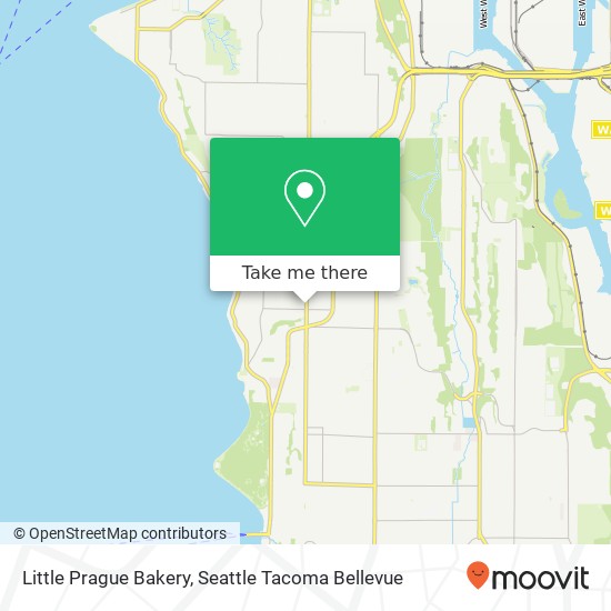 Mapa de Little Prague Bakery, 6045 California Ave SW Seattle, WA 98136