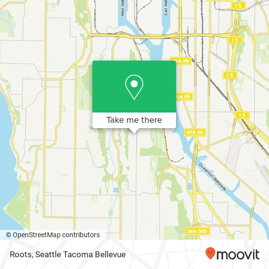 Mapa de Roots, 6000 17th Ave SW Seattle, WA 98106