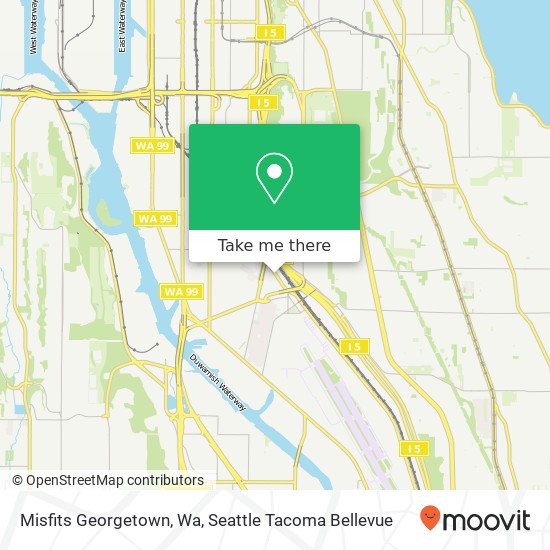 Mapa de Misfits Georgetown, Wa, 5805 Airport Way S Seattle, WA 98108