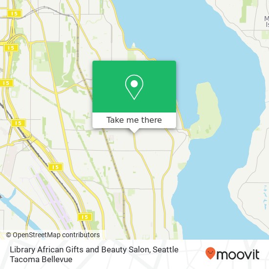 Mapa de Library African Gifts and Beauty Salon, 5818 Rainier Ave S Seattle, WA 98118