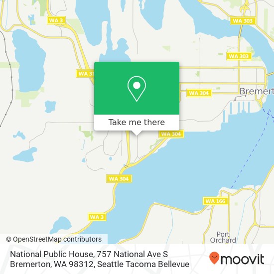 Mapa de National Public House, 757 National Ave S Bremerton, WA 98312