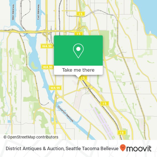 Mapa de District Antiques & Auction, 5531 Airport Way S Seattle, WA 98108