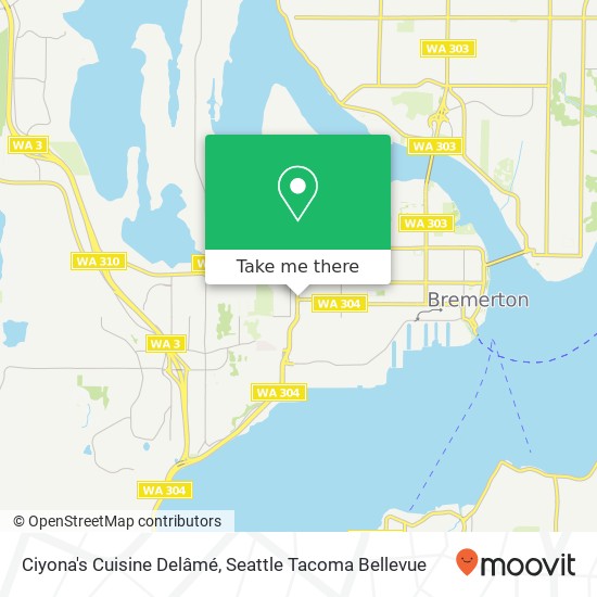 Mapa de Ciyona's Cuisine Delâmé, 308 N Callow Ave Bremerton, WA 98312