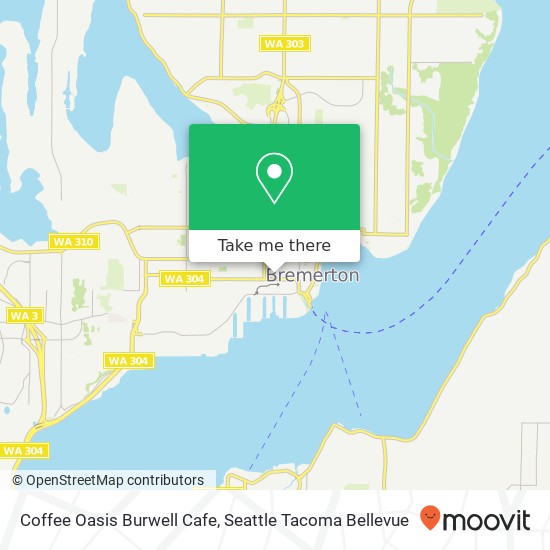 Mapa de Coffee Oasis Burwell Cafe, 837 4th St Bremerton, WA 98337