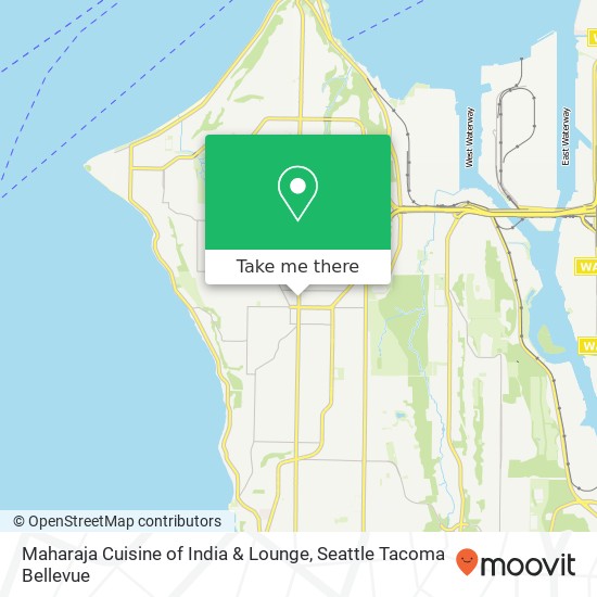 Mapa de Maharaja Cuisine of India & Lounge, 4542 California Ave SW Seattle, WA 98116