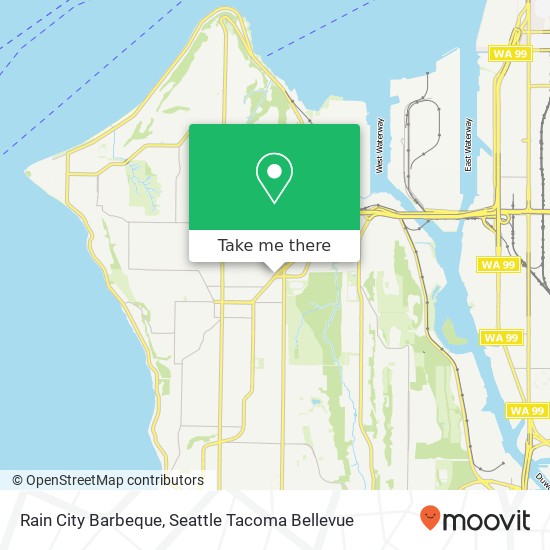 Mapa de Rain City Barbeque, 4417 Fauntleroy Way SW Seattle, WA 98126