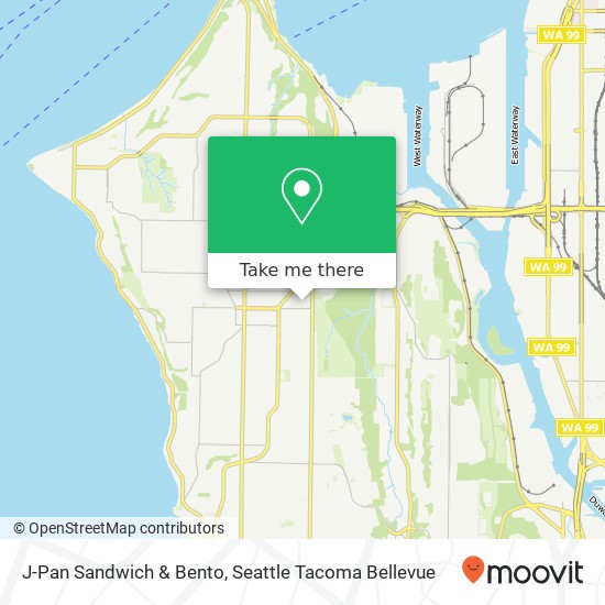 Mapa de J-Pan Sandwich & Bento, 4611 36th Ave SW Seattle, WA 98126