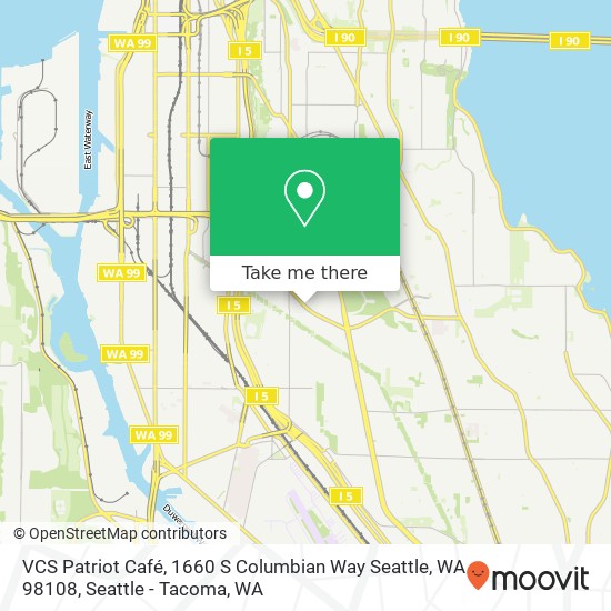 Mapa de VCS Patriot Café, 1660 S Columbian Way Seattle, WA 98108
