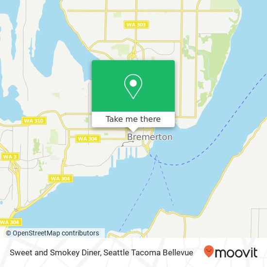 Mapa de Sweet and Smokey Diner, 417 Park Ave Bremerton, WA 98337