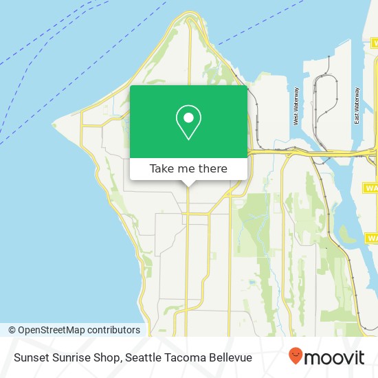 Mapa de Sunset Sunrise Shop, 4140 California Ave SW Seattle, WA 98116