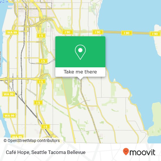 Mapa de Café Hope, 3639 Martin Luther King Jr Way S Seattle, WA 98144