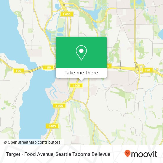 Mapa de Target - Food Avenue, 4053 Factoria Square Mall SE Bellevue, WA 98006