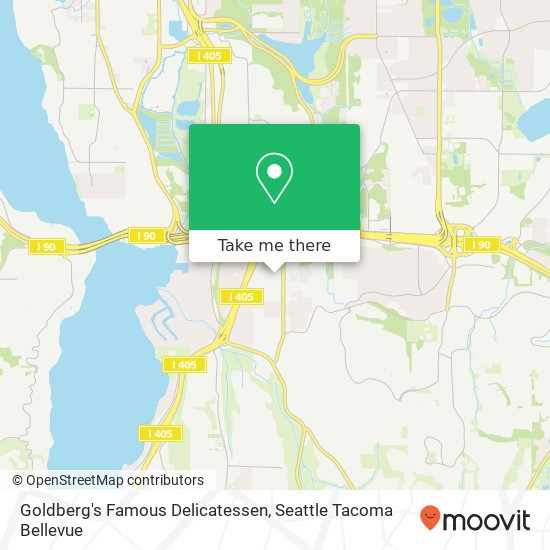 Mapa de Goldberg's Famous Delicatessen, 3924 Factoria Square Mall SE Bellevue, WA 98006