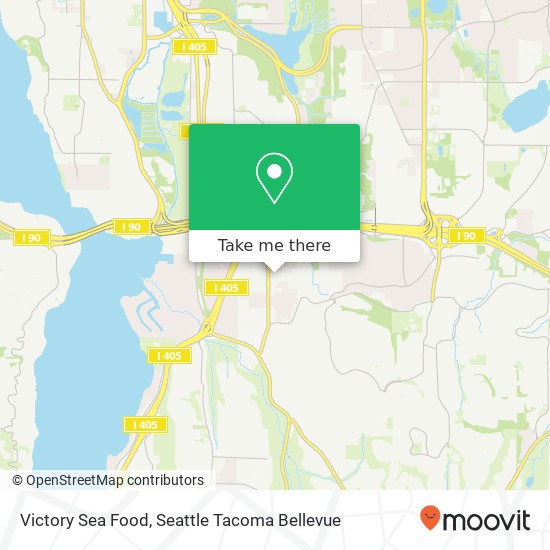 Mapa de Victory Sea Food, 12826 SE 40th Ln Bellevue, WA 98006