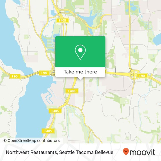 Mapa de Northwest Restaurants, 12611 SE 38th St Bellevue, WA 98006