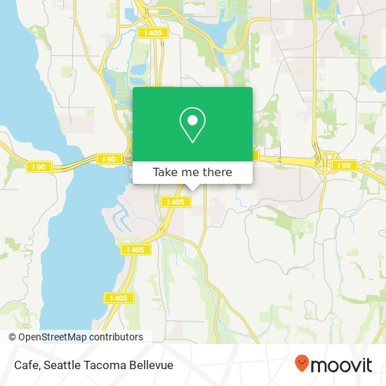 Mapa de Cafe, Factoria Square Mall SE Bellevue, WA 98006