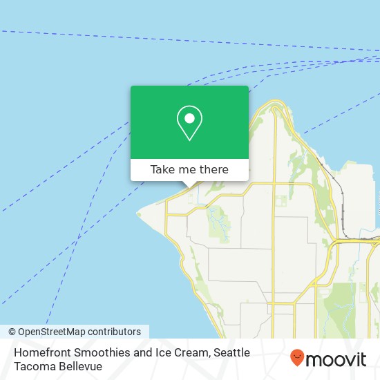 Mapa de Homefront Smoothies and Ice Cream, 2622 Alki Ave SW Seattle, WA 98116