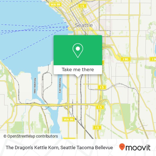 Mapa de The Dragon's Kettle Korn, 1st Ave S Seattle, WA 98134