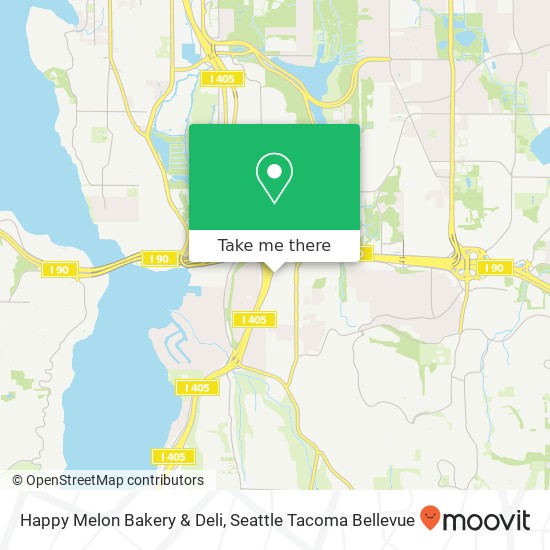 Mapa de Happy Melon Bakery & Deli, 12402 SE 38th St Bellevue, WA 98006