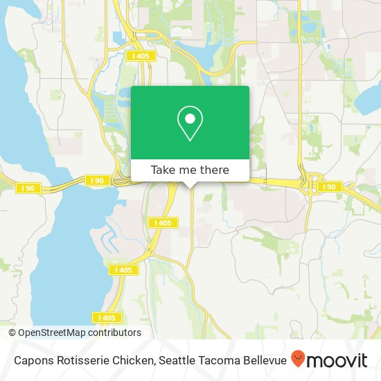 Mapa de Capons Rotisserie Chicken, 3615 Factoria Blvd SE Bellevue, WA 98006