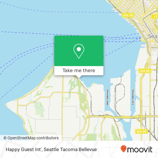 Mapa de Happy Guest Int', 1936 Harbor Ave SW Seattle, WA 98126
