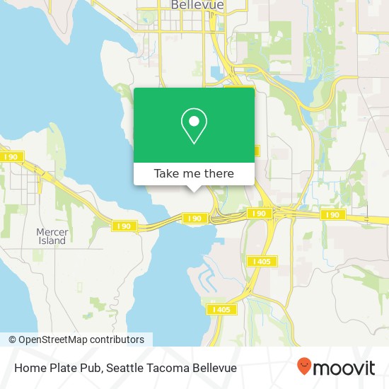 Mapa de Home Plate Pub, 11022 SE 30th St Bellevue, WA 98004