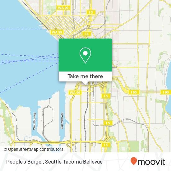 Mapa de People's Burger, S Royal Brougham Way Seattle, WA 98134