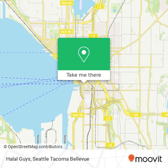 Mapa de Halal Guys, 101 Yesler Way Seattle, WA 98104