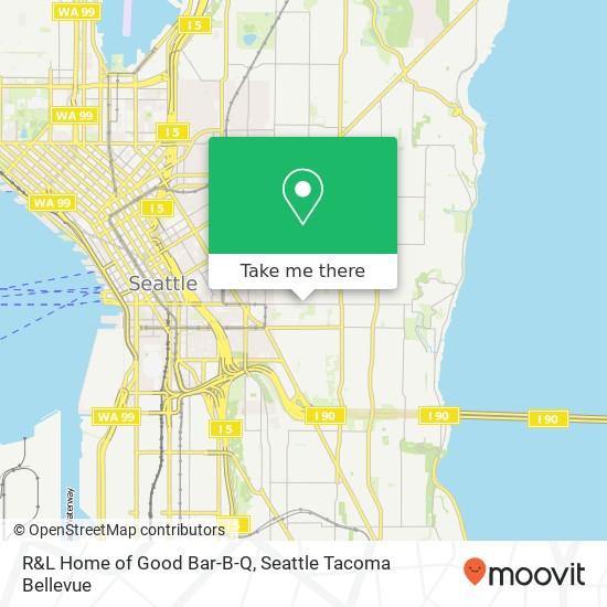 Mapa de R&L Home of Good Bar-B-Q, 1816 E Yesler Way Seattle, WA 98122