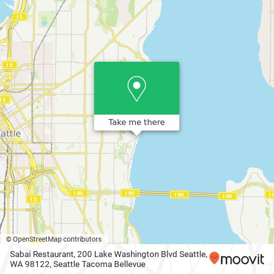 Mapa de Sabai Restaurant, 200 Lake Washington Blvd Seattle, WA 98122