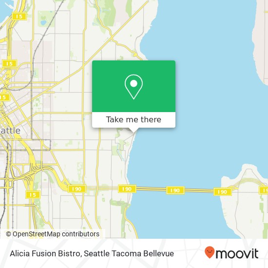 Mapa de Alicia Fusion Bistro, 200 Lake Washington Blvd Seattle, WA 98122