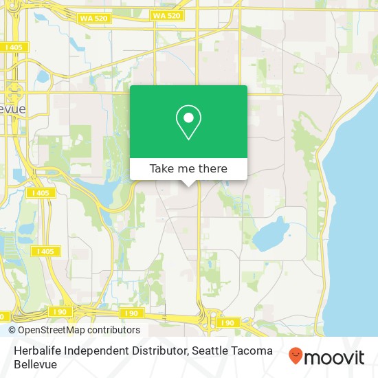 Mapa de Herbalife Independent Distributor, 1002 145th Pl SE Bellevue, WA 98007