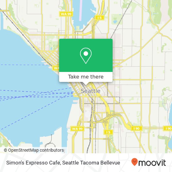 Mapa de Simon's Expresso Cafe, 925 4th Ave Seattle, WA 98104