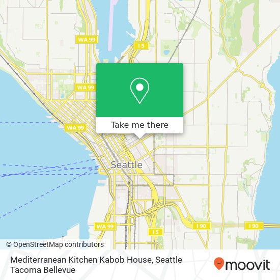 Mapa de Mediterranean Kitchen Kabob House, 1009 Boren Ave Seattle, WA 98104