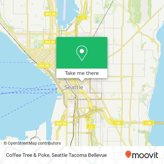 Mapa de Coffee Tree & Poke, 613 9th Ave Seattle, WA 98104