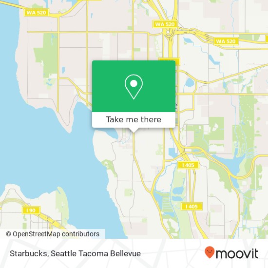 Mapa de Starbucks, 300 Bellevue Way SE Bellevue, WA 98004