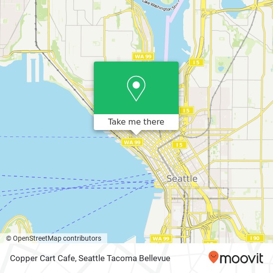 Mapa de Copper Cart Cafe, 113 Bell St Seattle, WA 98121